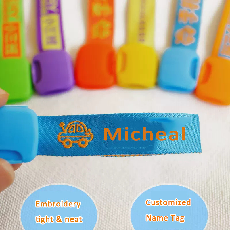 

Embroidery Customized Personal Name Tag Lable On Bag Cup Clothes For Kids Student Custom Sew Name Cartoon Pendant Listing Snap