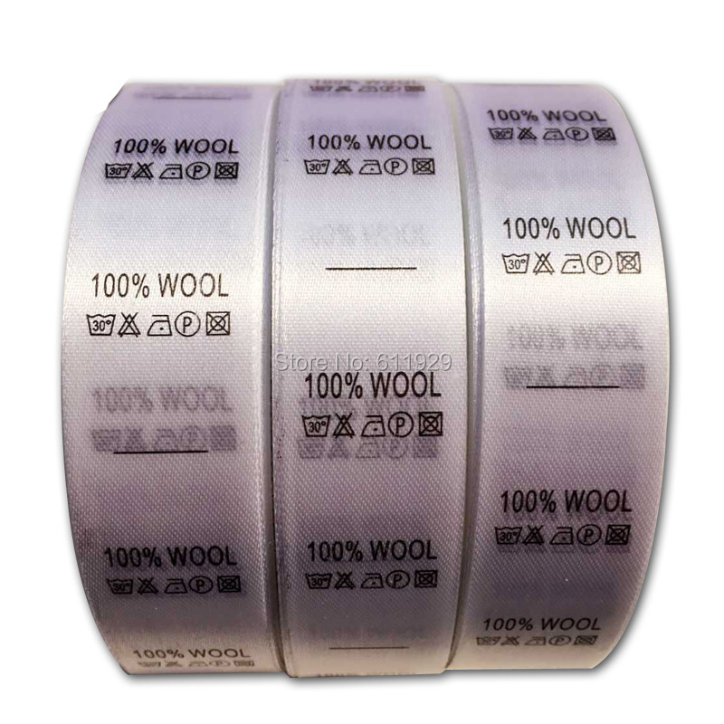 

Free shipping 1000 pcs/lot STOCK 100% WOOL care labels/custom clothing care labels/washable labels/garment printed tags/hang tag