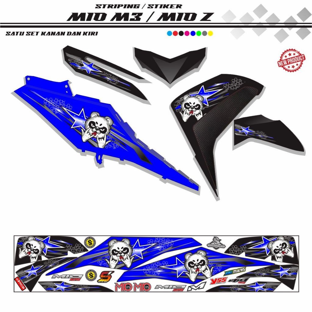STRIPING MIO M3 / STIKER MIO M3 /  STRIPING KEREN MOTOR MIO Z 125i VARIASI STRIPING MOTOR