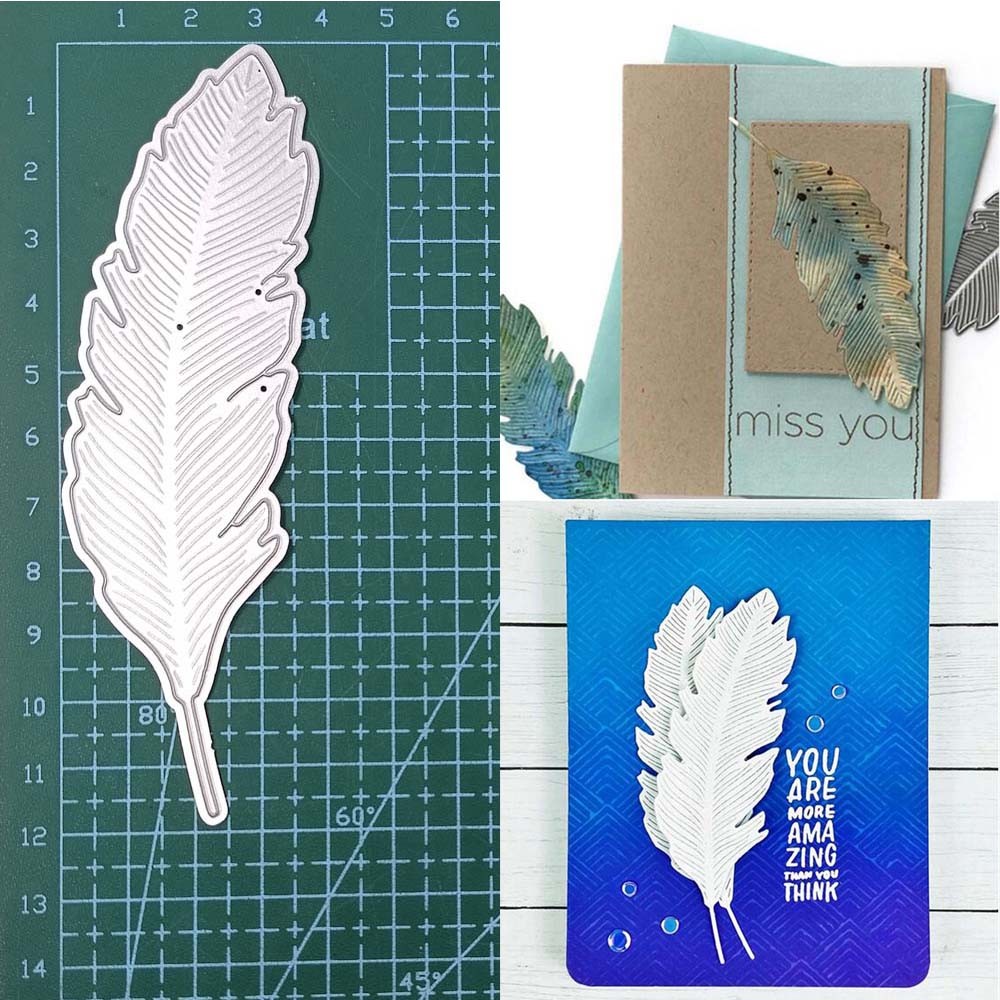 

Feather Metal Cutting Dies For DIY Scrapbook Album Die Cutting Paper Cards Embossed Craft Decorative Templates