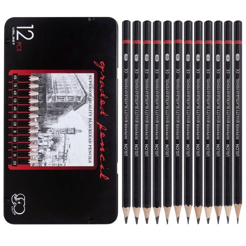 

Drawing Pencil Pensil Sketsa Set 12 Pcs 2H-8B