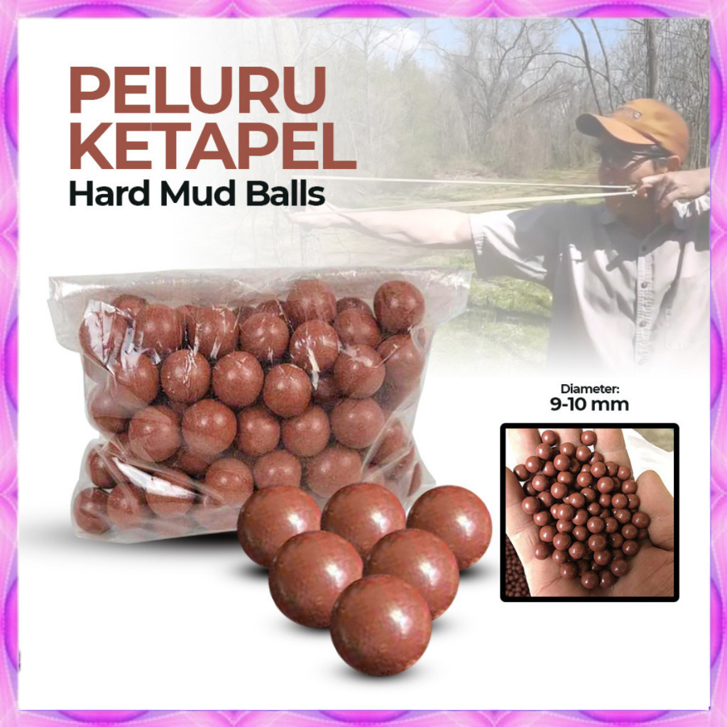 Yernea Peluru Ketapel Slingshot Ammo Hard Mud Balls 9-10mm 100PCS PELURU KETAPEL-COD