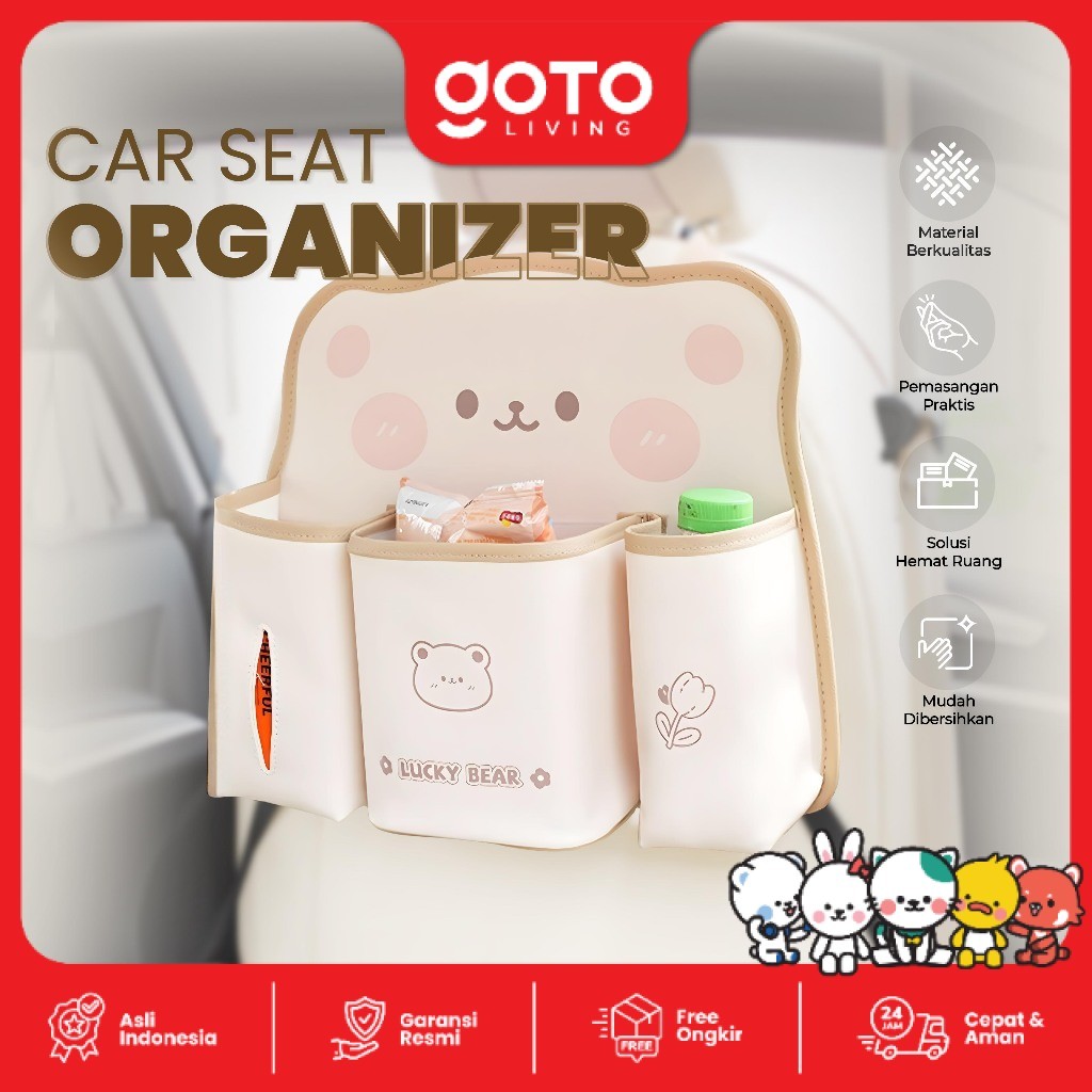 Goto Vilo Car Seat Organizer Leather Tas Jok Kulit Mobil Multifungsi