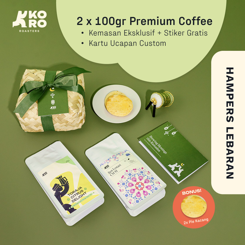 

KORO ROASTERS Hampers Lebaran | Parcel Idul Fitri Kopi Premium - 2 Bungkus Kopi Single Origin 200 gr