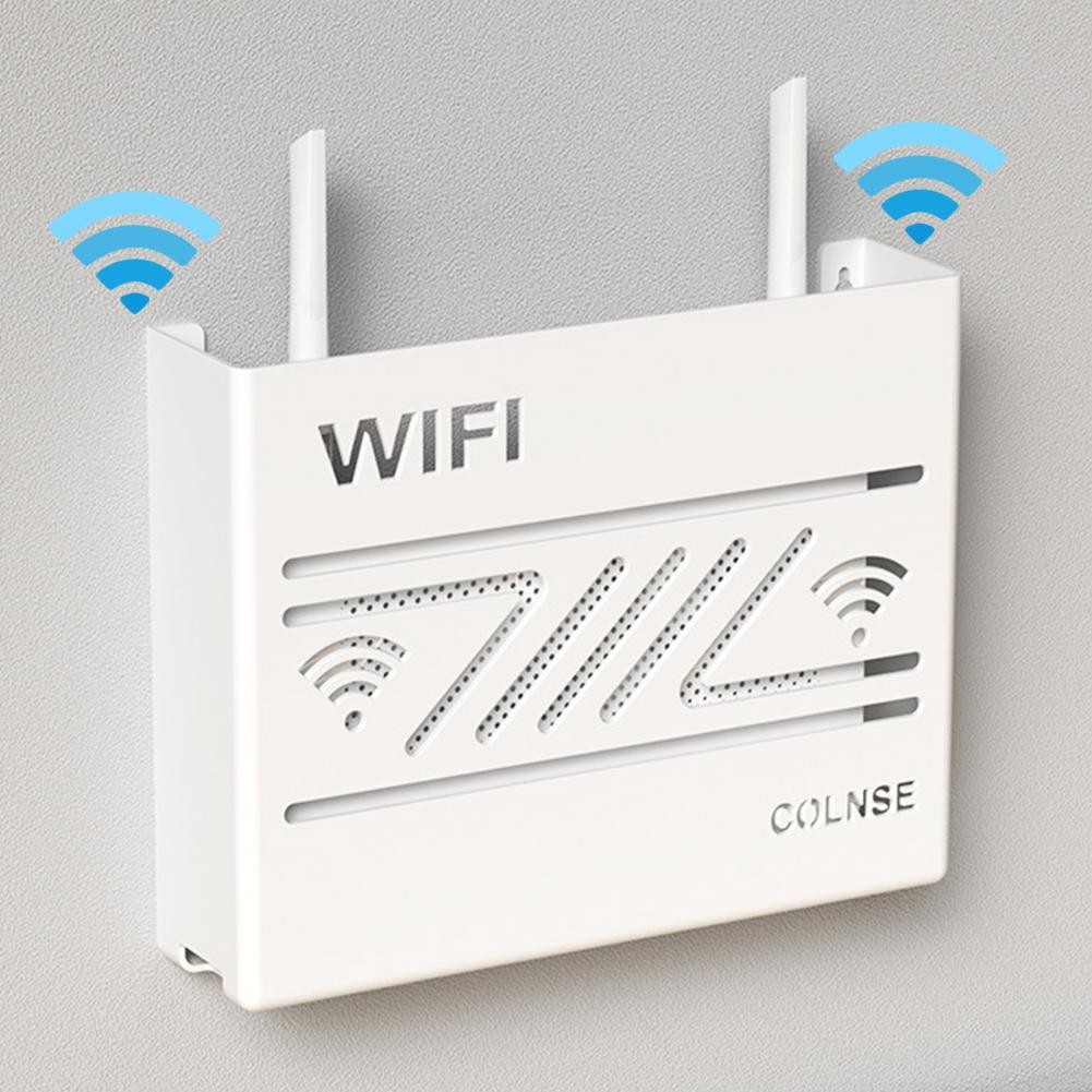 Wall Mount WiFi Router Box Modern Hollow Heat Dissipation Multi-functional TV Set-top Box Storage Ho