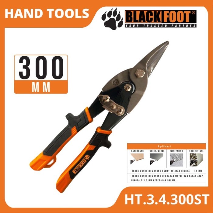 

Aviation Tin Snips 12 inch - Gunting Baja Ringan Holo Besi Blackfoot