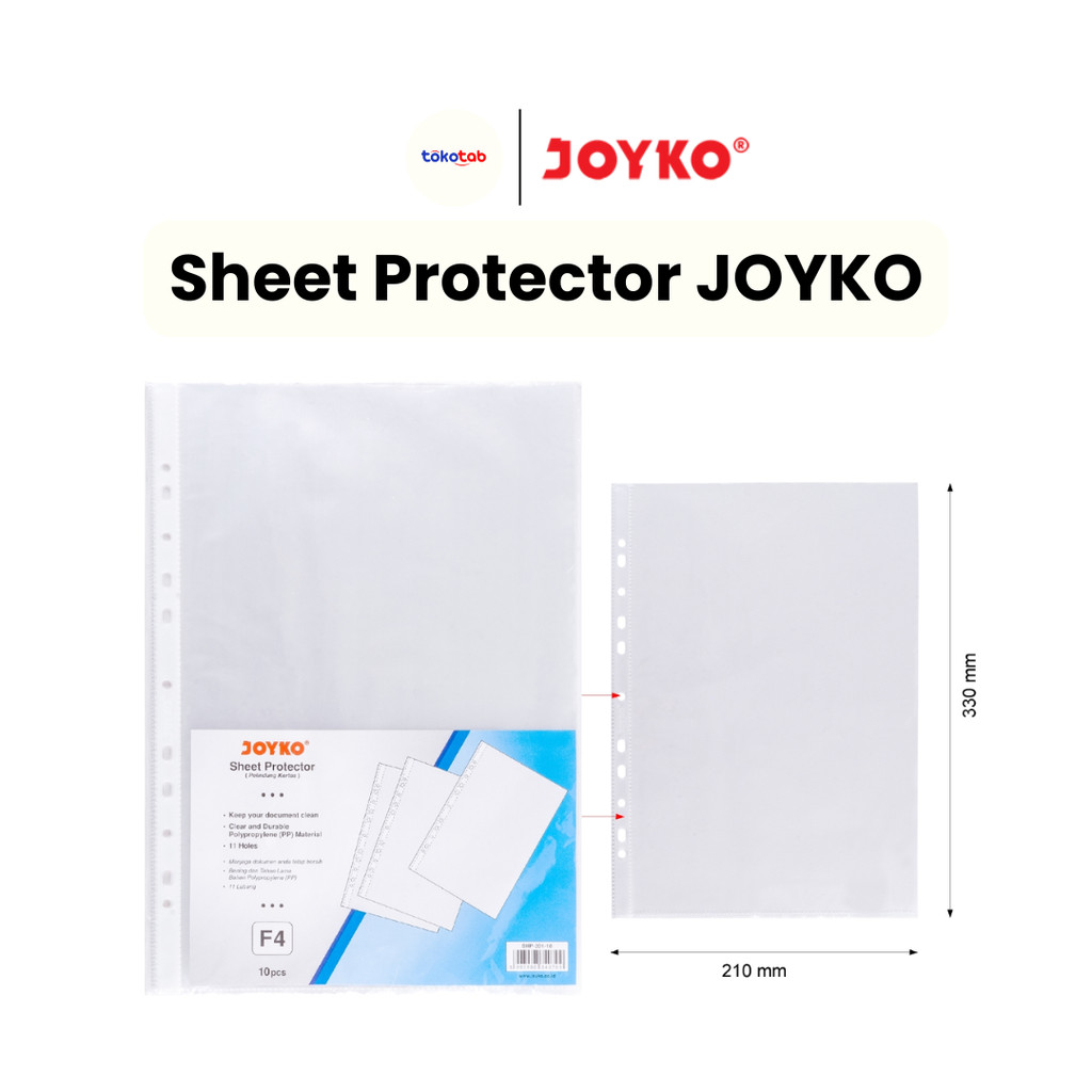 

Tokotab - Sheet Protector Pelindung Kertas Joyko SHP-201-10 F4 1 Pack 10 Pcs