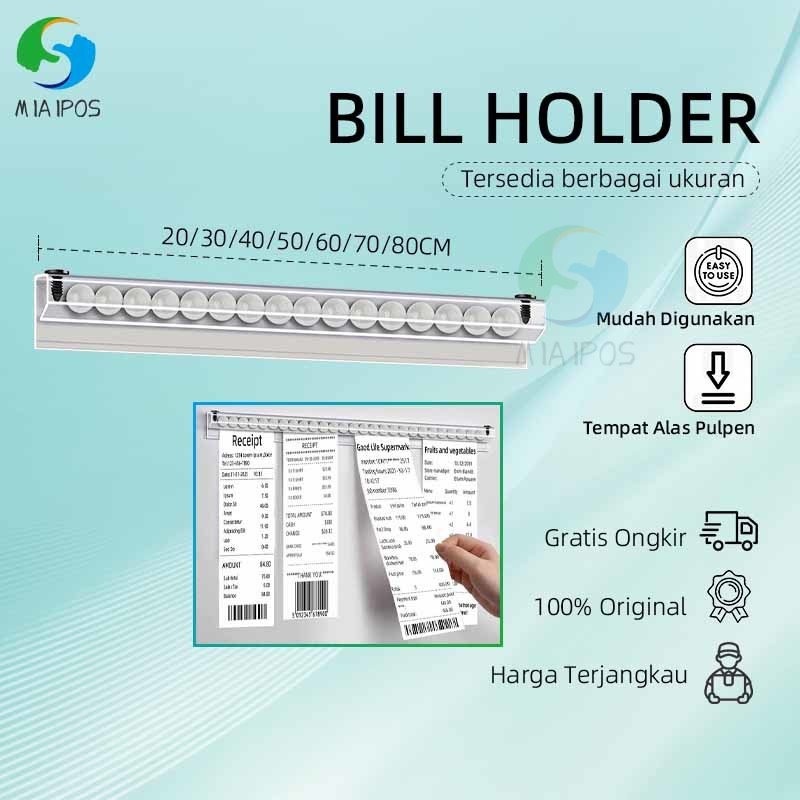 

Bill Holder / Capitan Nota Akrilik / Receipt Holder / Penjepit Kertas Bon Bill