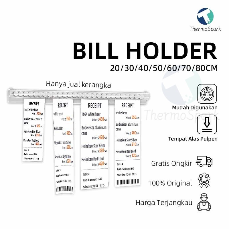 

Bill Holder / Capitan Nota Akrilik / Receipt Holder / Penjepit Kertas Bon Bill