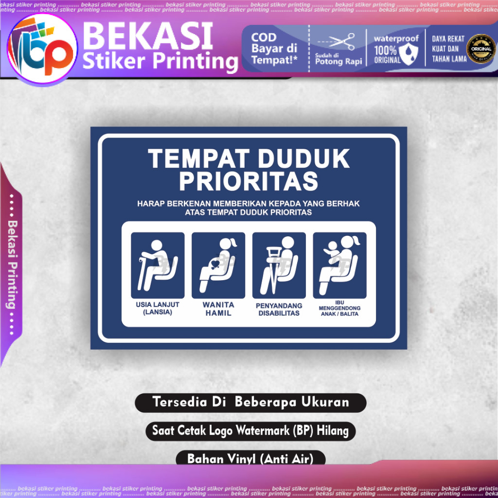 

Stiker Tempat Duduk Prioritas Stiker Kursi Prioritas Stiker Prioritas