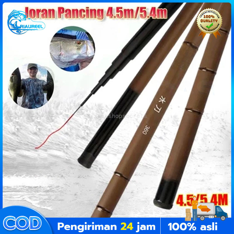 [Riaureel] Joran tegek karbon super kuat tegek pancing super/Joran pancing 3.6m/5.4m tegek ringan ku