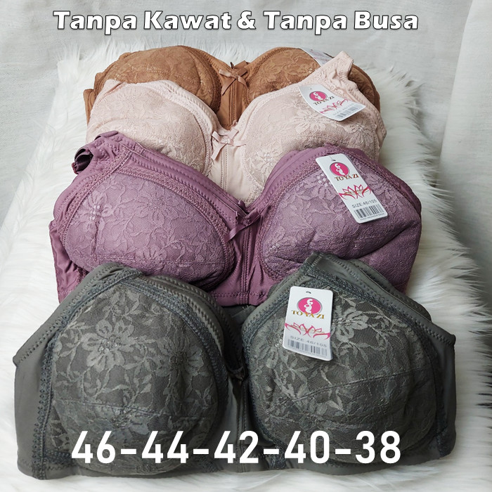 BRA Jumbo Toyazi Tanpa Kawat Tanpa Busa 46 44 42 40 38 BRA BIG SIZE
