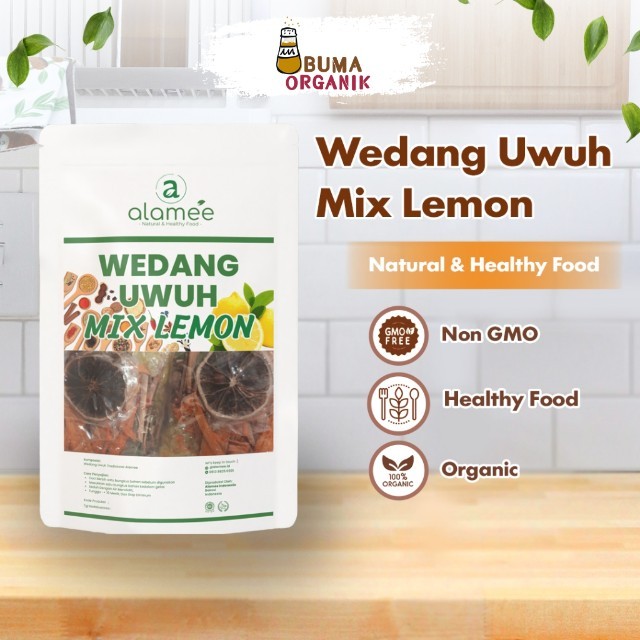 

ALAMEE Wedang Uwuh Mix Lemon Asli Rempah Minuman Herbal Alami Langsung Seduh Lengkap Komplit BUMA