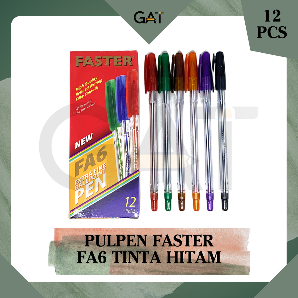 

PULPEN FASTER FA6 HITAM / BIRU 1 BOX ISI 12 PCS