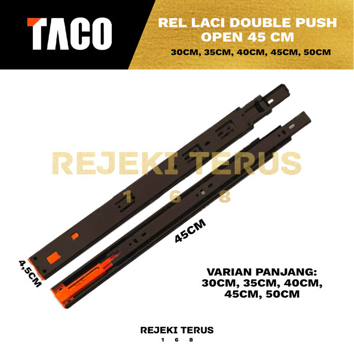 Rel Laci Taco Double Push Open 45cm / Pencet Double Track