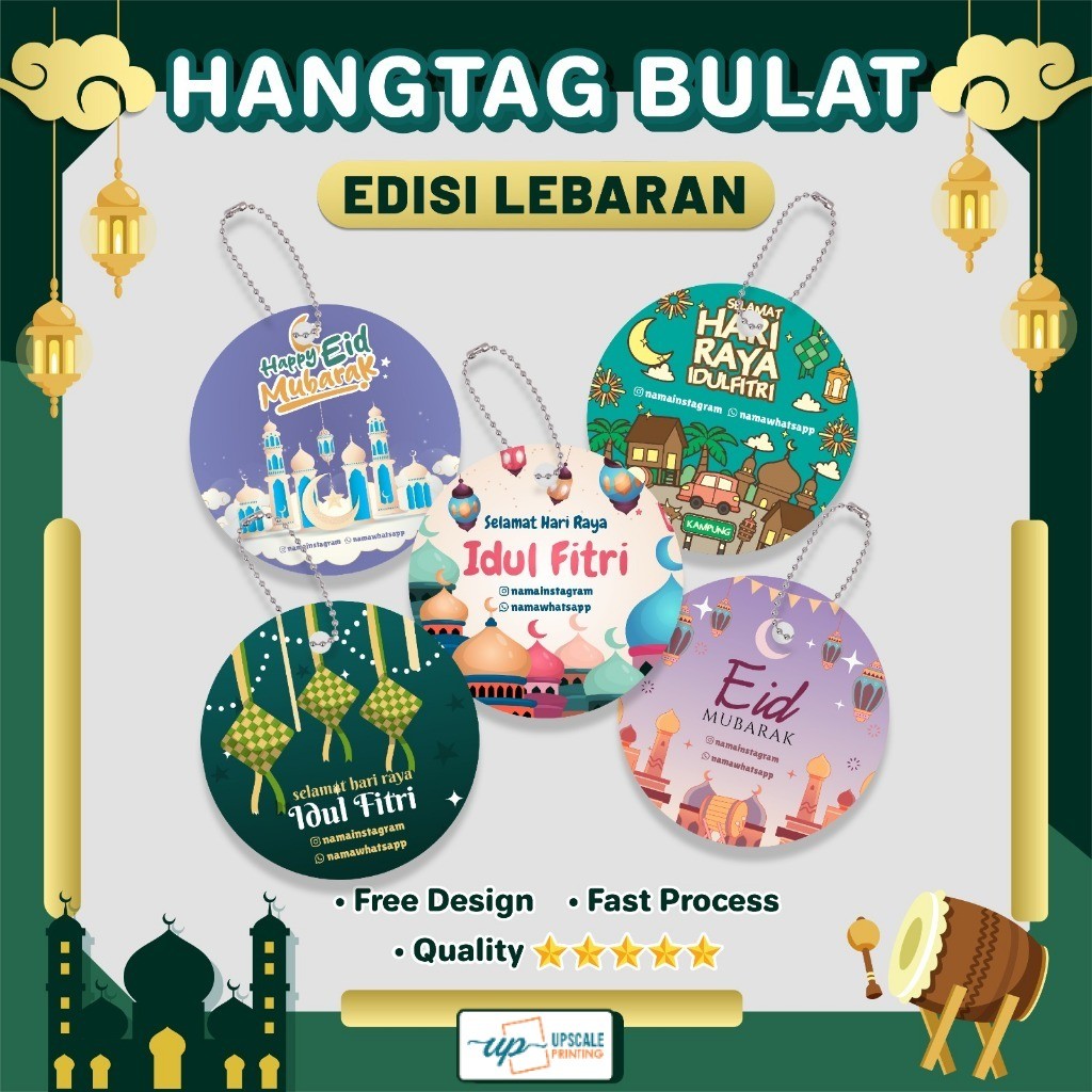 

UP - Hang Tag Idul Fitri 1 Sisi Lebaran Custom Free Design | Tag Hampers