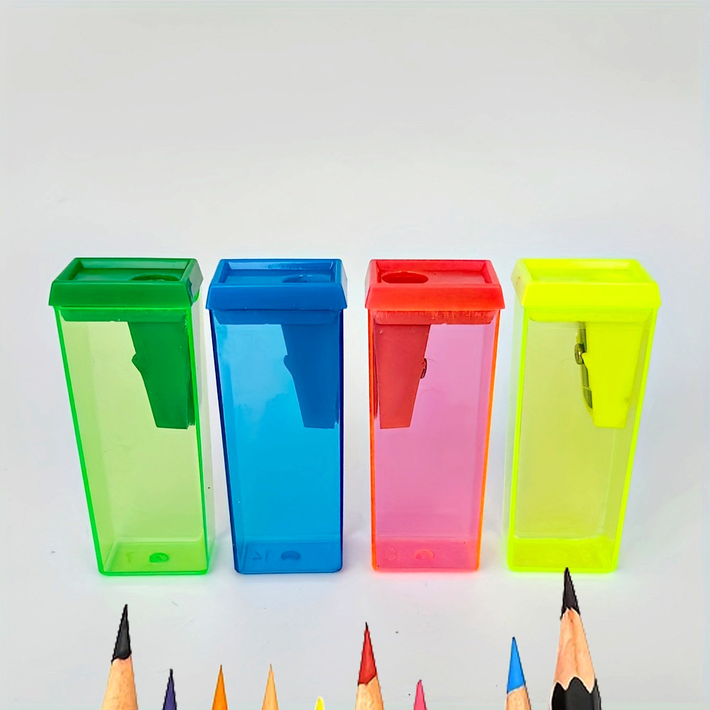

Rectangle 4 Colors Pencil Sharpener Transparent Smart Sharpers Long Service Life For Office 557