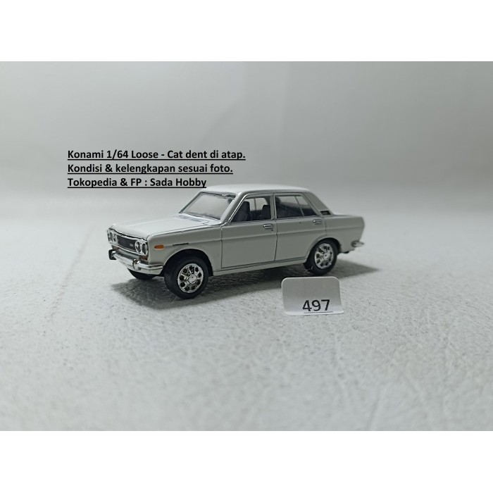 Diecast Konami 1/64 Nissan Bluebird SSS White Loose