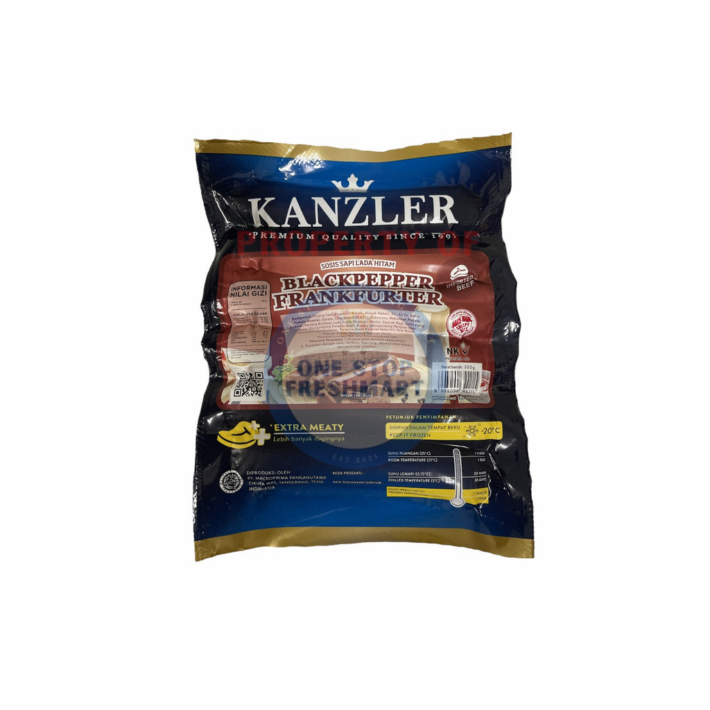 

KANZLER BLACKPEPPER FRANKFURTER 360GR / SOSIS KANZLER SAPI LADA HITAM 360GR