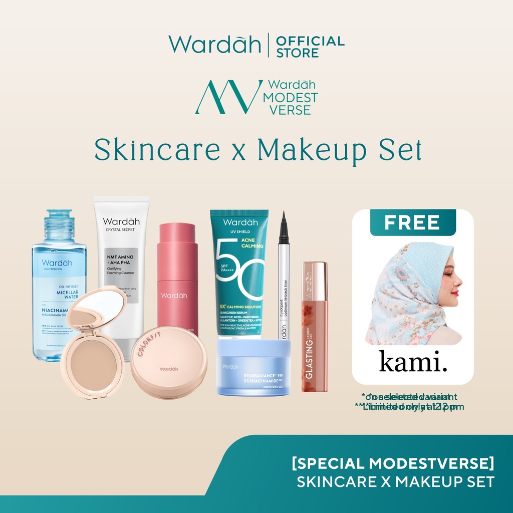 [SPECIAL MODESTVERSE!] Paket WARDAH - Micellar Water, Face Wash, Moisturizer Gel, Serum, Sunscreen, 