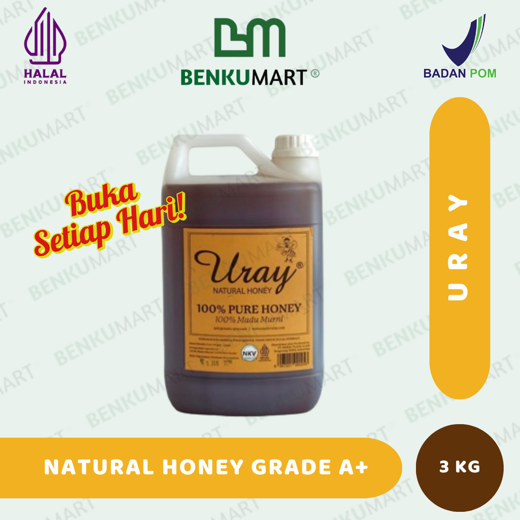 

Madu Uray Natural Honey (3 Kg) Jerigen Kemasan Horeka