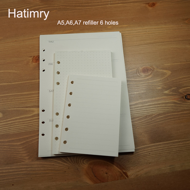 

Hatimry A5 A6 A7 szie refiller caderno agenda book notebook paper refiller defter caderno escolar sketchbook school supplies