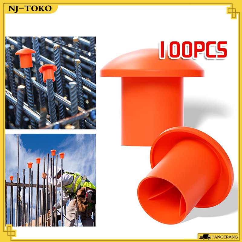 100 PCS Mushroom Rebar Cap Plastic Safety Caps Rebar Caps Untuk Rebar 8 Hingga 38mm