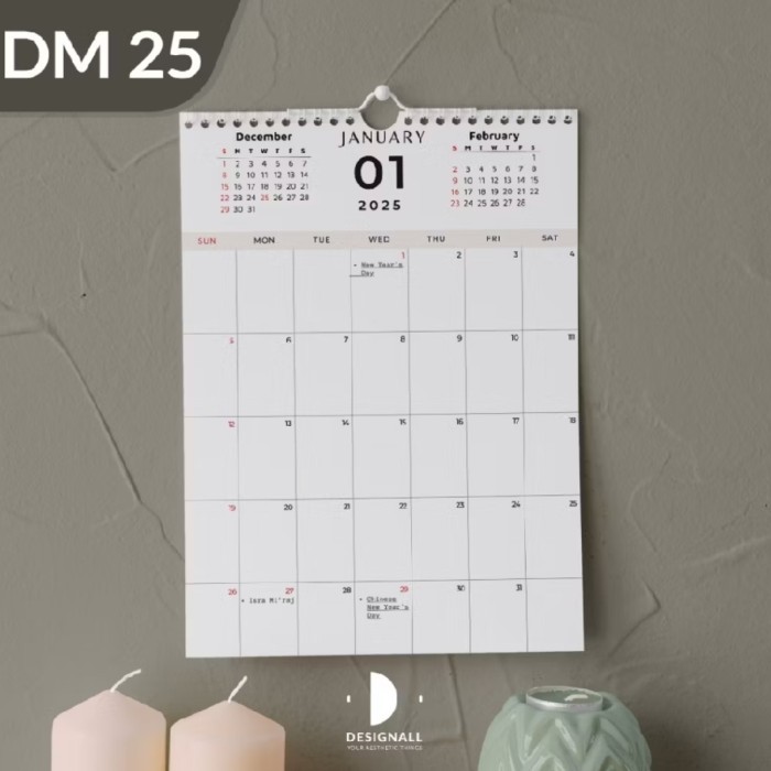 

ANDM Kalender Dinding 2025 Aesthetic A3 Spiral DM