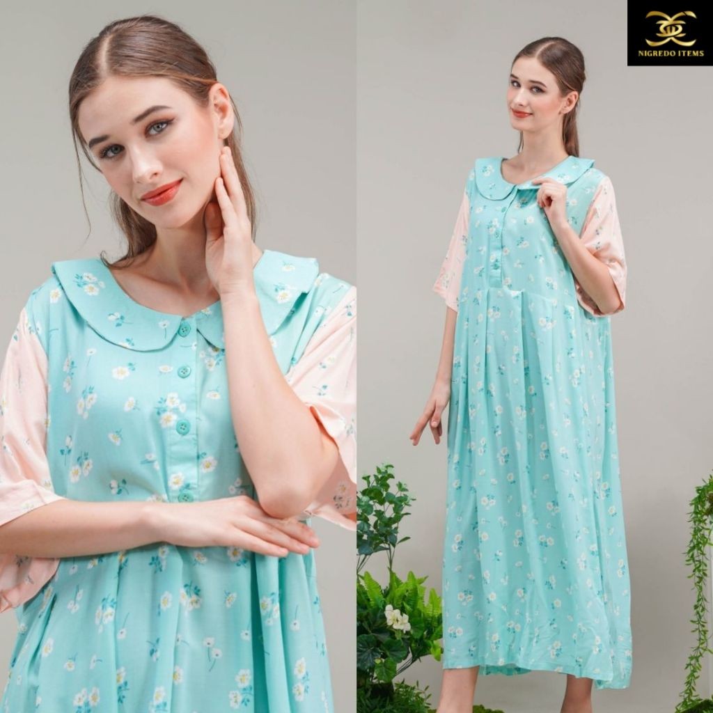 Oriana Homewear Daster Kerah Two Tone Busui Deskira Alsava Series