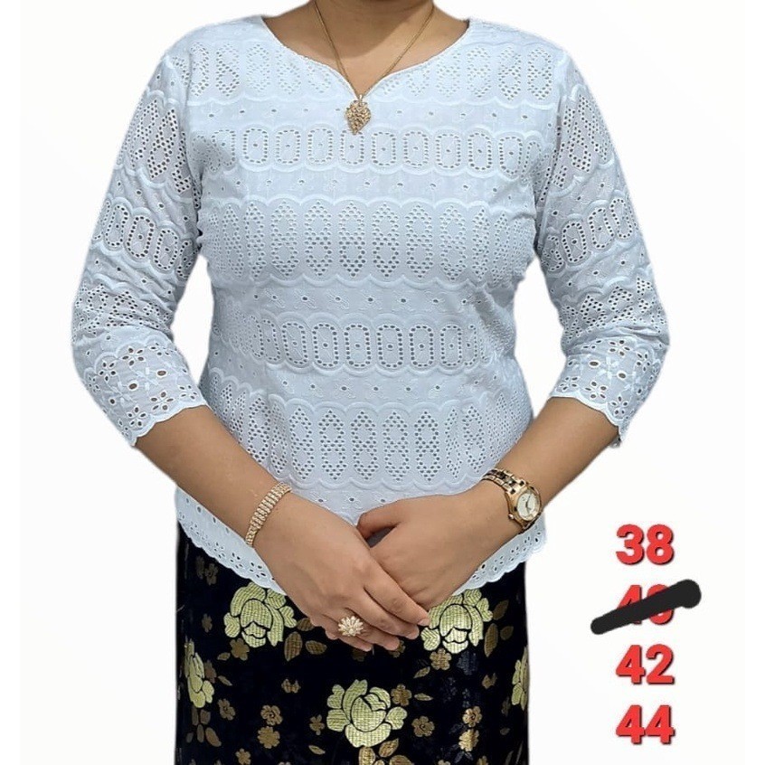 BF28  BLUS KATUN BOLONG PUTIH HITAM