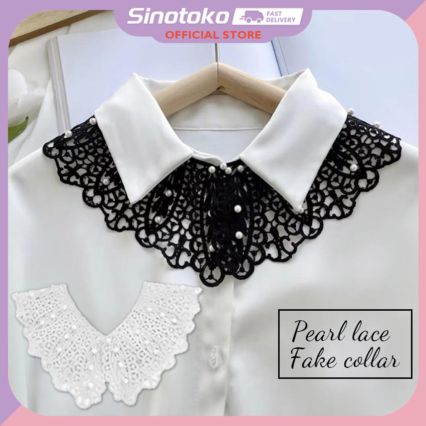 Kerah Palsu Renda Mutiara / Kerah Palsu Renda Poliester Berongga/Kerah Palsu Renda Yang Praktis Dan 