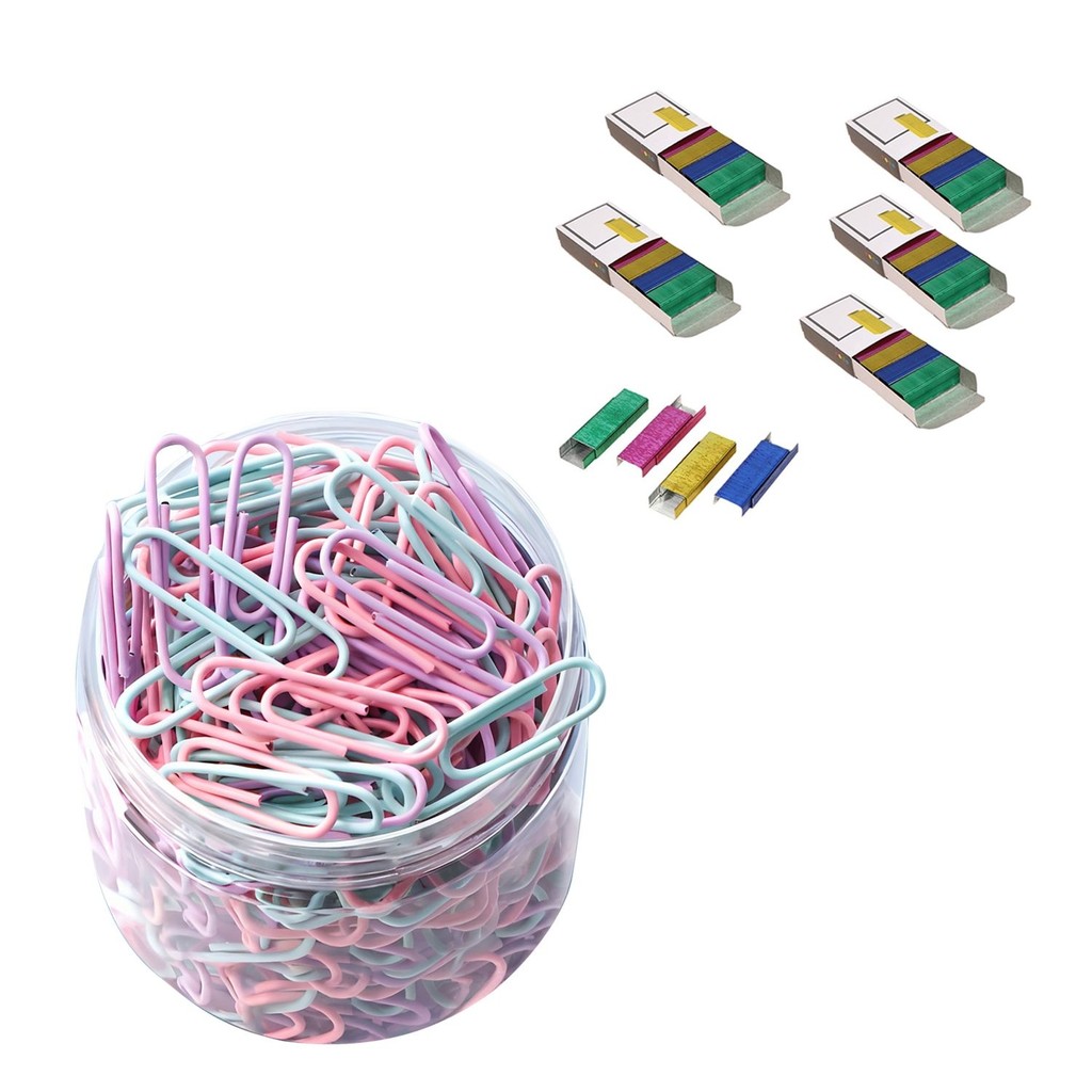 

Color Staples & 5 Sets 800Pcs/Box, Office Staples Cute Mini Staples Accessories, Refills Standard Staples, For Office And Study