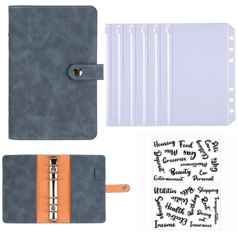 

A6 Budget Binder Kids Planner Notebook Cover PU Loose-leaf Handbook 6 Holes Binder Diary Agenda Paper Cover School Stationery