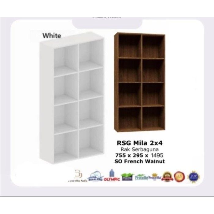 Rak Laundry Olympic Gstar RSG MILI RSG MILA 2x4 Rak Serbaguna Rak Buku Lemari Arsip Rak 8 Kotak Lema