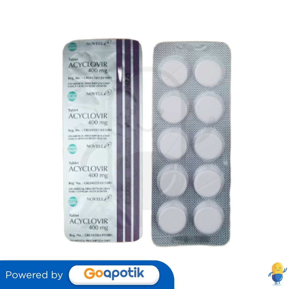 Acyclovir Novell 400 Mg Strip 10 Tablet