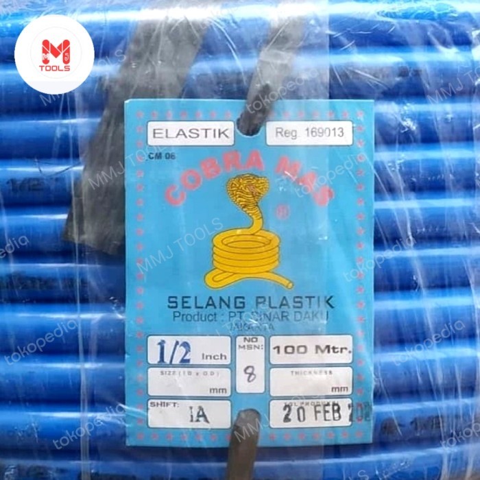 Selang Air COBRA MAS Elastis 1/2" Harga/roll- Selang Elastis COBRA MAS