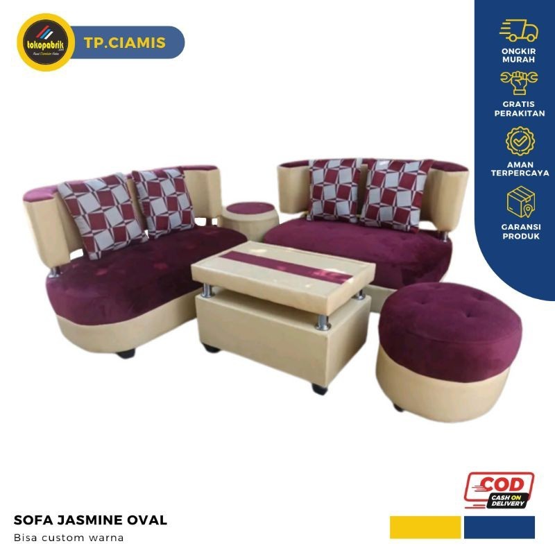 Sofa Ruang Tamu Sofa Jasmine 221 Minimalis Full Busa Termurah