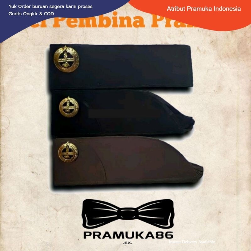Ready Topi Pembina Pramuka - Peci Pembina Pramuka Pembina + Tanda topi (Pin) Termurah