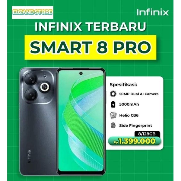 Hp Infinix Smart 8 Pro Ram 8Gb+(8Gb) Internal 128Gb Garansi Resmi