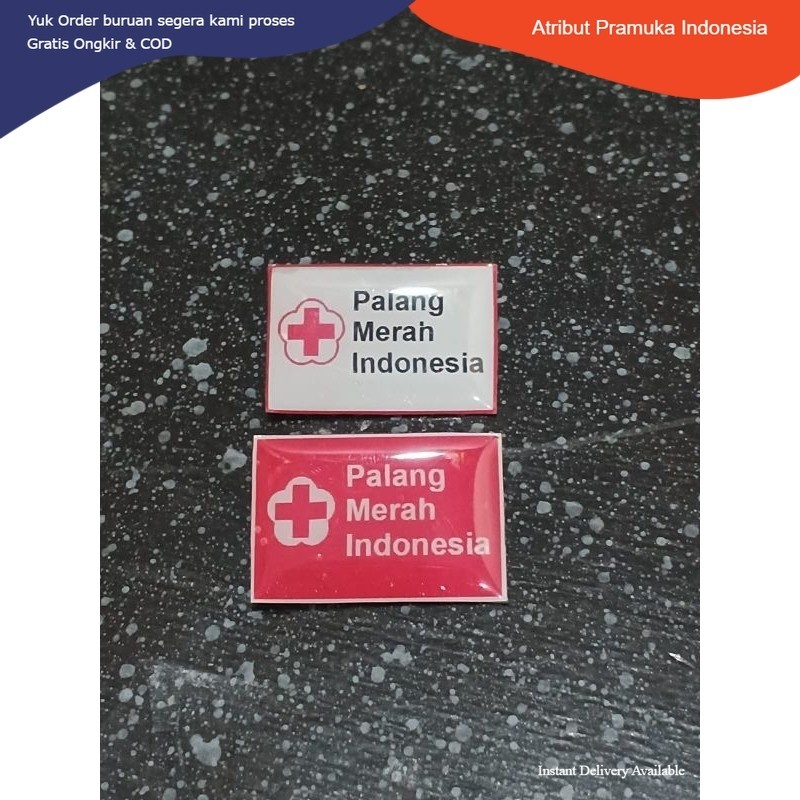 Ready Pin Bros PMI Persegi  Panjang Resin - Pin Aksesoris PMI Termurah Indonesia