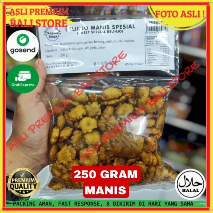 

OLEH OLEH MAKANAN CEMILAN CAMILAN SNACK KULINER KHAS ASLI ORI ORIGINAL BALI MELINJO BELINJO MANIS 250 GRAM GR