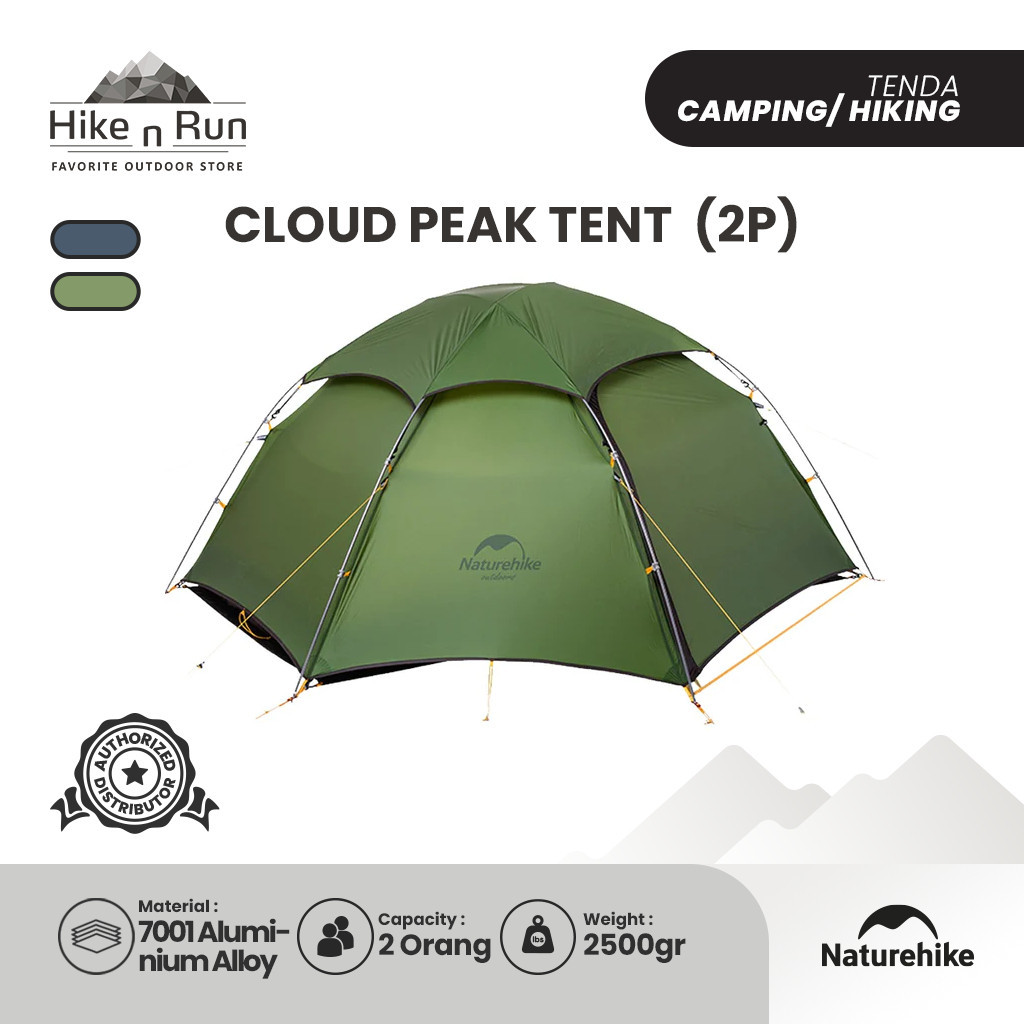 Naturehike NH17K240-Y Cloud Peak Tenda Camping 2 Orang 15D 20D