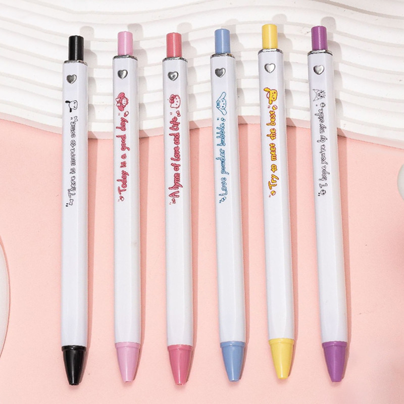 

COD✨Pena Netral Tekan Kotak Sanrio Lucu Pena Siswa Melakukan Latihan Pena Hitam 0.5Mm-Yinmer