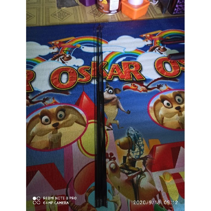 pucukan ujung tegek carbon solid impor panjang 80cm kaku medium hard