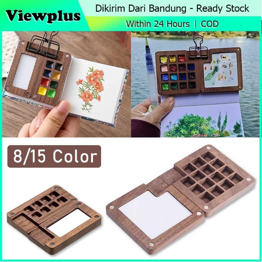 

Mini Palette Wooden Magnetic / Color Palette Disk Magnetic Wooden / Magnetic Wooden Palette For Watercolor / Palette Palete Kayu Mini Watercolor