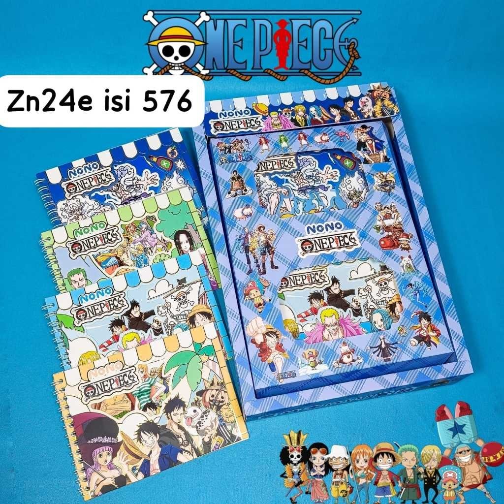 

{syafastore} Sticker Buku Spiral Book Karakter One Piece Cute 4in1 Aesthetic