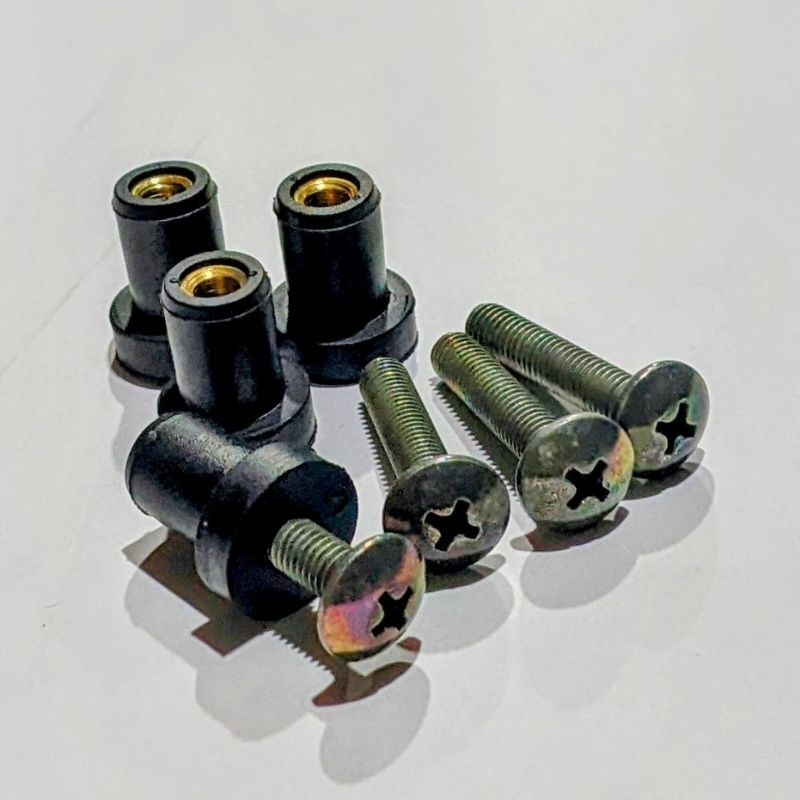 Baut Besi Dan Spacer Karet visor nmax lexi aerox Vixion  dll - baut spacer karet visor baut besi mot