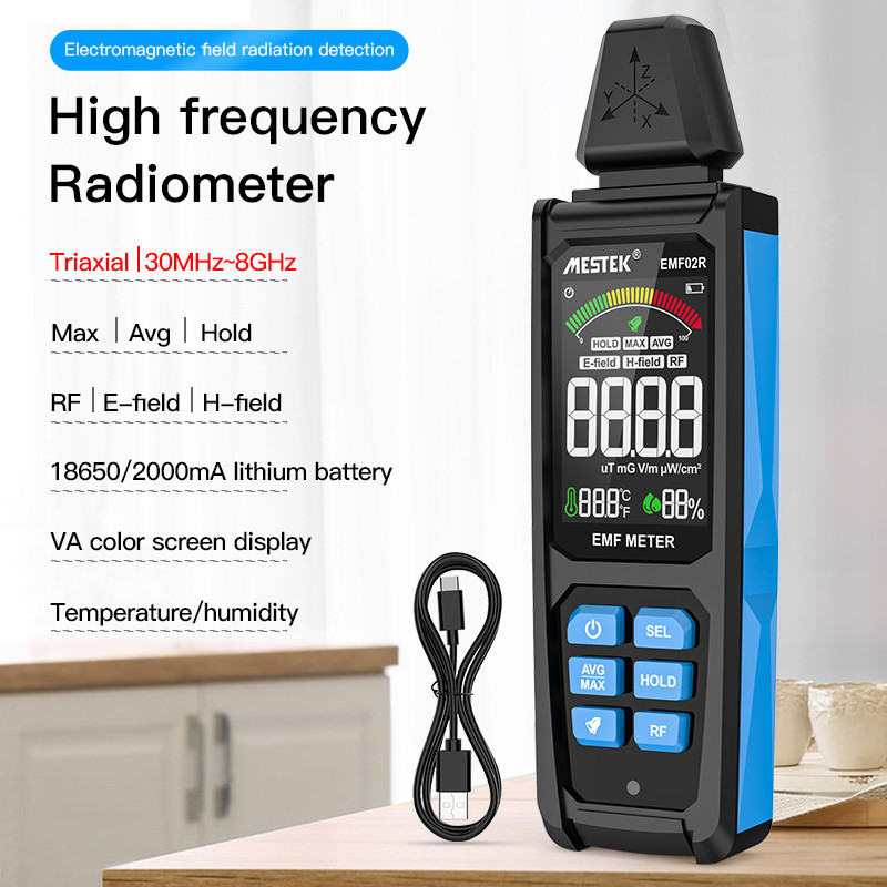 MESTEK detektor radiasi lapangan elektromagnetik 30Mhz ~ 8GHz penguji Radiometer frekuensi tinggi me