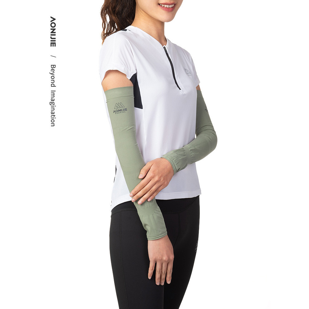 Aonijie E4122 Quick Dry Sunscreen Ice Arm Sleeves Sun Sleeves Cover with Thumb Hole for Trail Marath