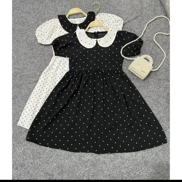 promo  -dress wednesday addams cosplay anak - S
